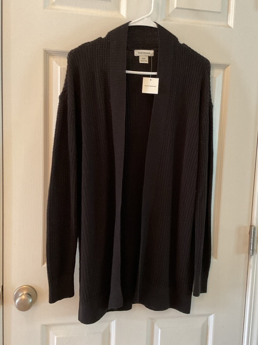 Club Monaco NWT Woman Medium Black Knit Cardigan